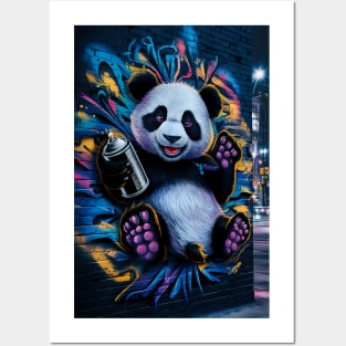 Cool colorful panda graffiti art Posters and Art